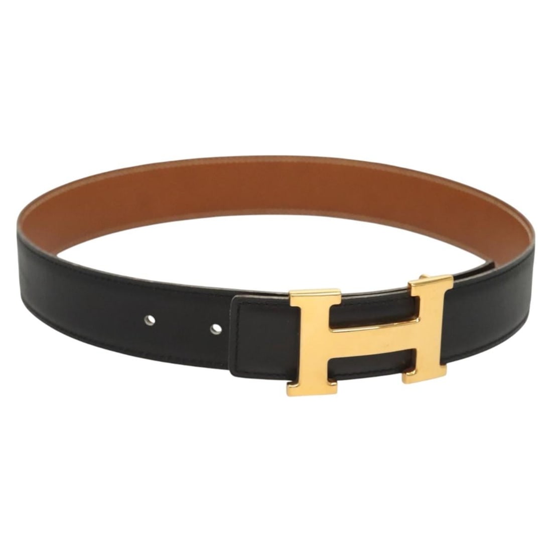 HERMES Constance Leather Belt Black Gold 22.8-24.8in Auth: HERMES Constance Leather Belt Black Gold 22.8-24.8in Auth This exquisite HERMES Constance Belt is crafted from high-quality leather, featuring a classic black and gold color combination that adds a to