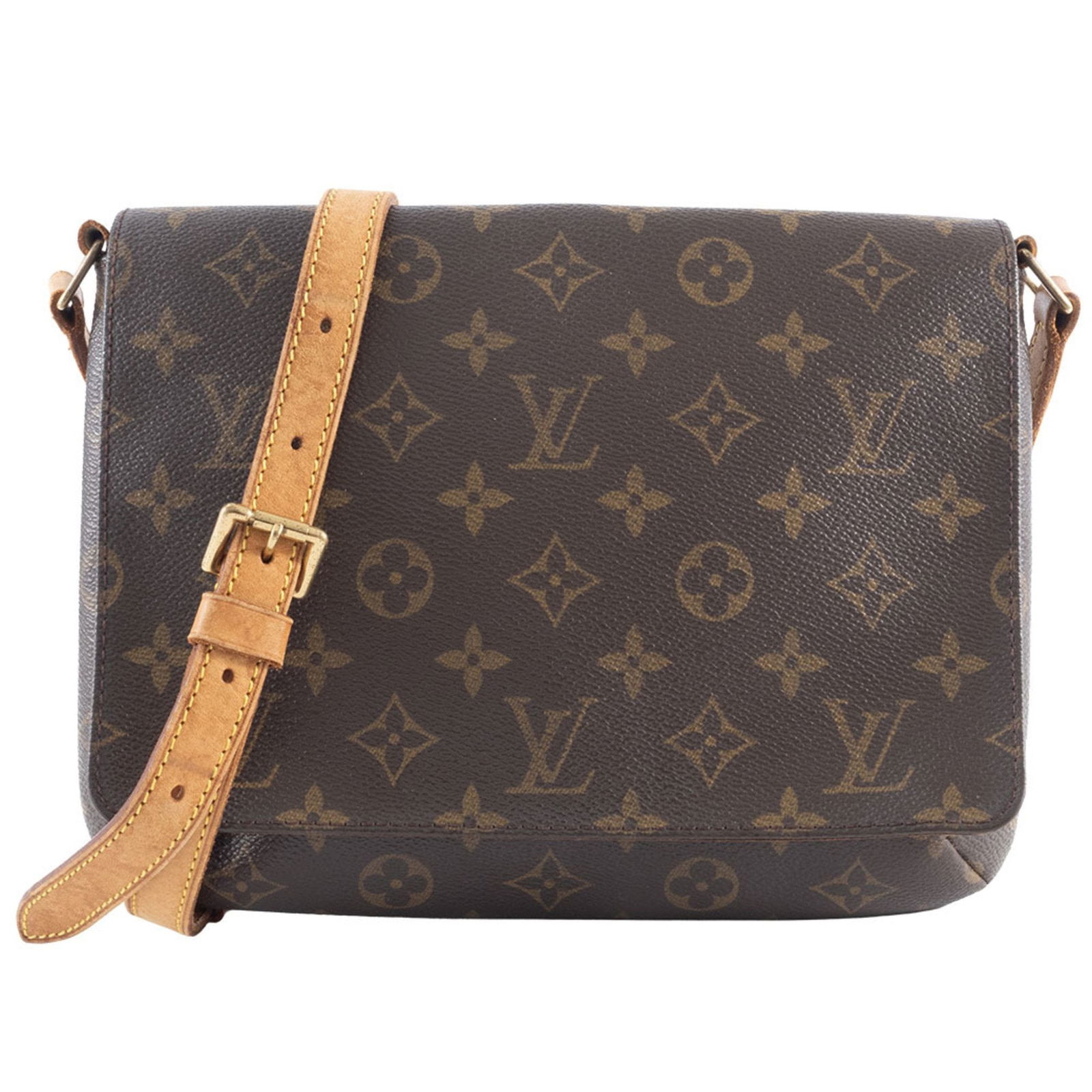 Louis Vuitton Musette Tango brown canvas shoulder bag (1 of 18)