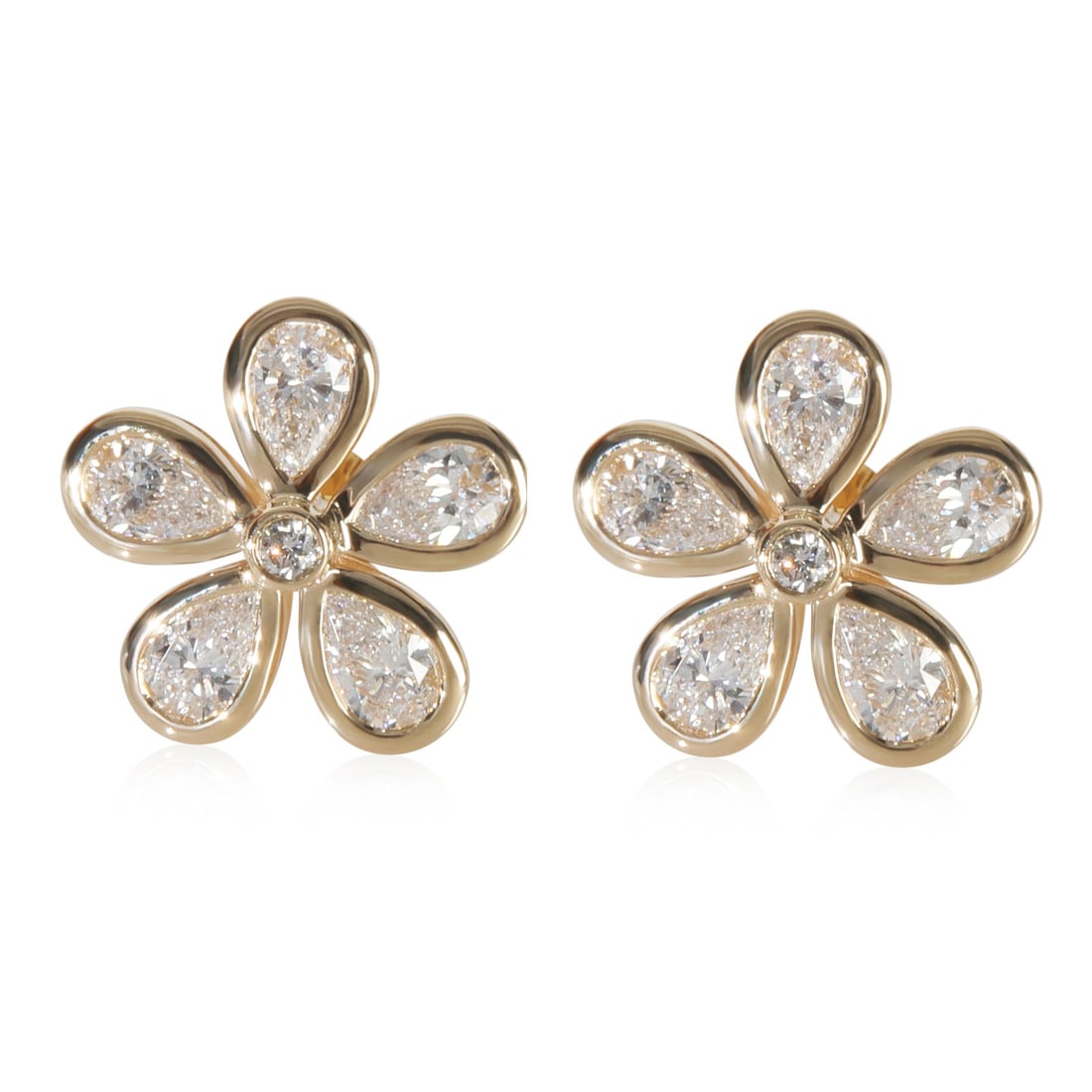 3.15 ctw Yellow Gold Lab-Grown Diamond Flower Earrings (1 of 3)