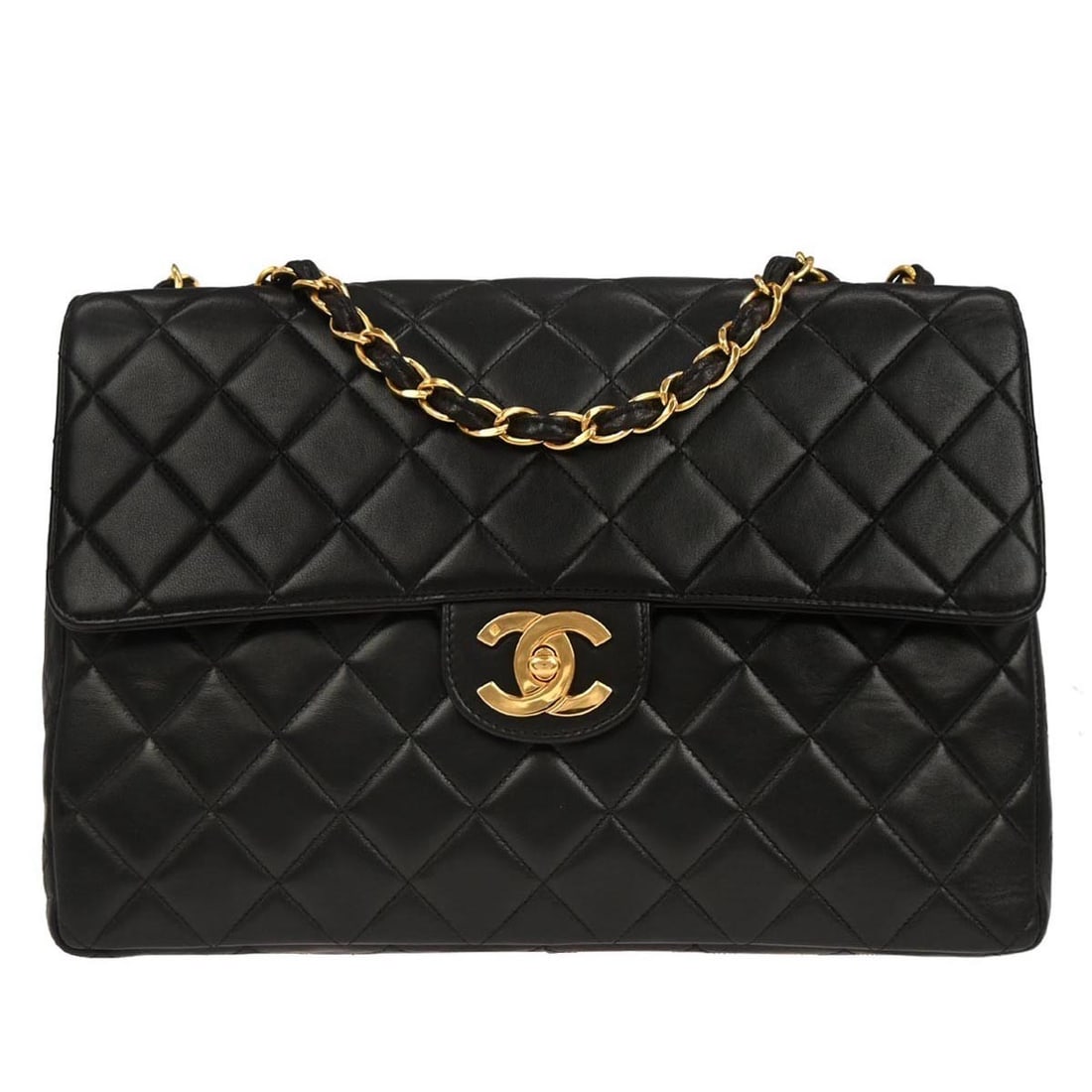 Classic Flap Jumbo Chanel Shoulder Bag in Black Quilted Lambskin (1 of 10)