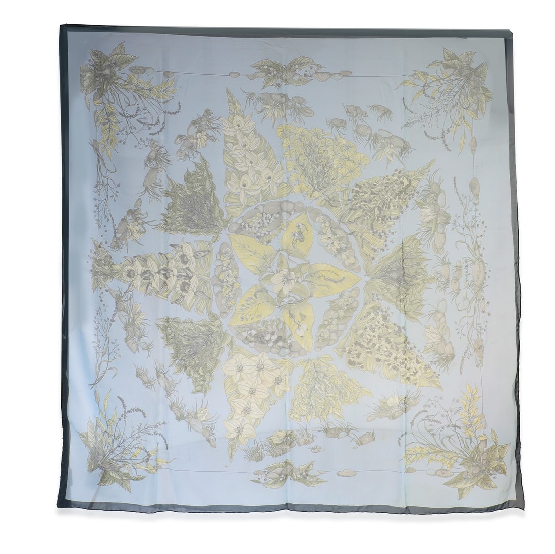 Green Silk Pythagorean Scarf 90 with Box by Hermes: Green Silk Pythagorean Scarf 90 with Box by Hermes This Hermes Pythagorean Scarf 90 features a sheer green silk design. Made in France, this pre-owned scarf is unisex and comes with its original box.