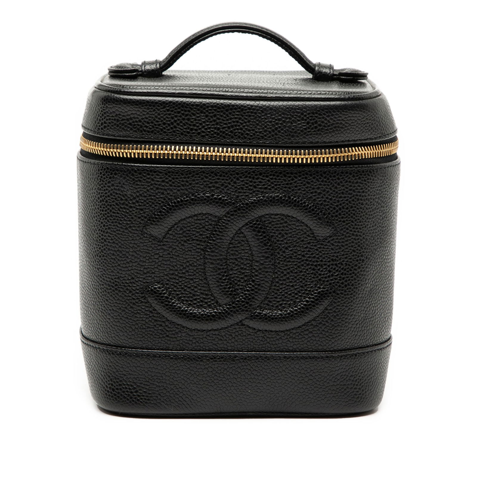 Chanel Black Caviar Leather CC Vanity Bag with Top Handle (1 of 7)