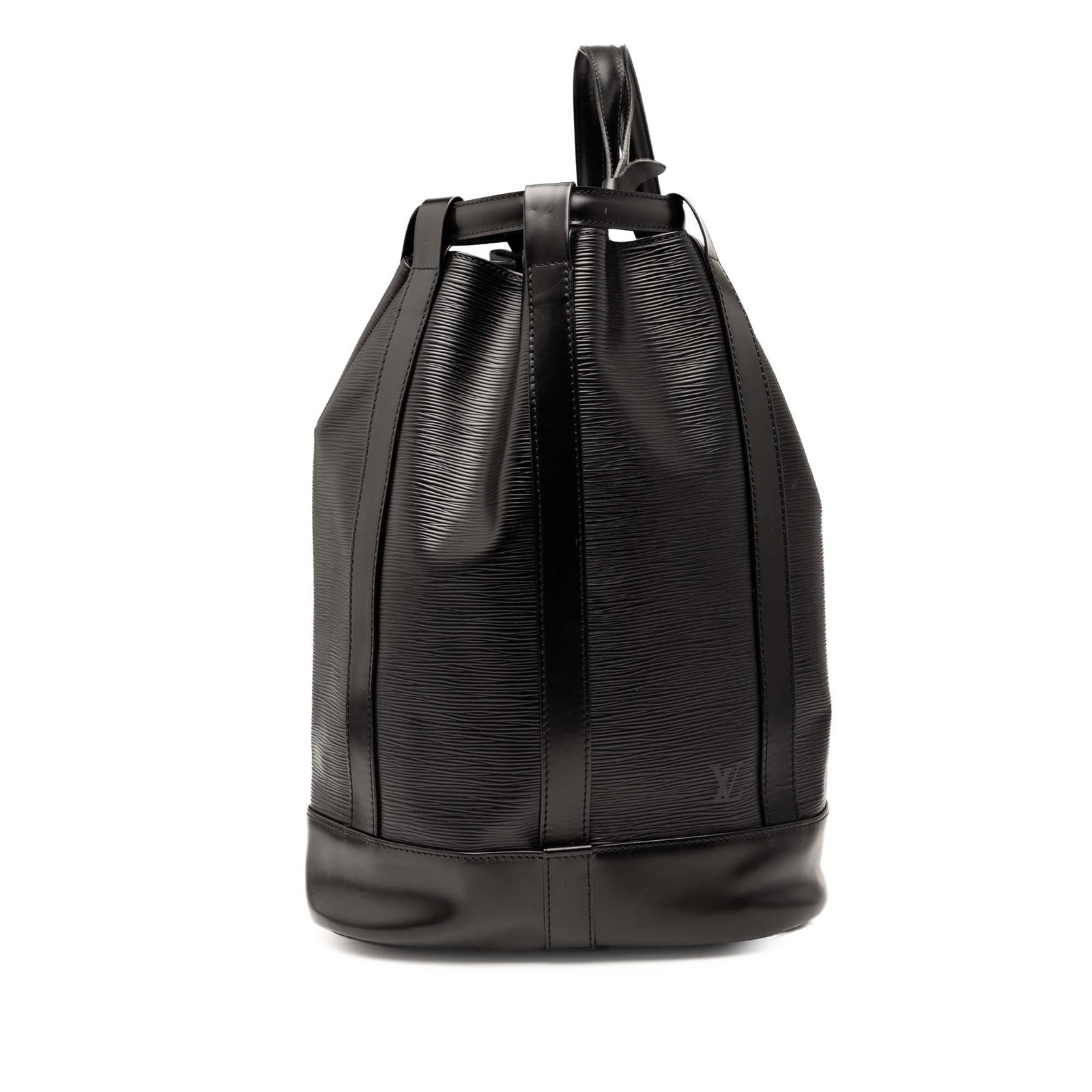 Louis Vuitton Black Epi Randonnee PM Leather Bag: Louis Vuitton Black Epi Randonnee PM Leather Bag This Louis Vuitton Epi Randonnee PM is a stylish and functional bag made from durable epi leather in a classic black color. It features flat leather st
