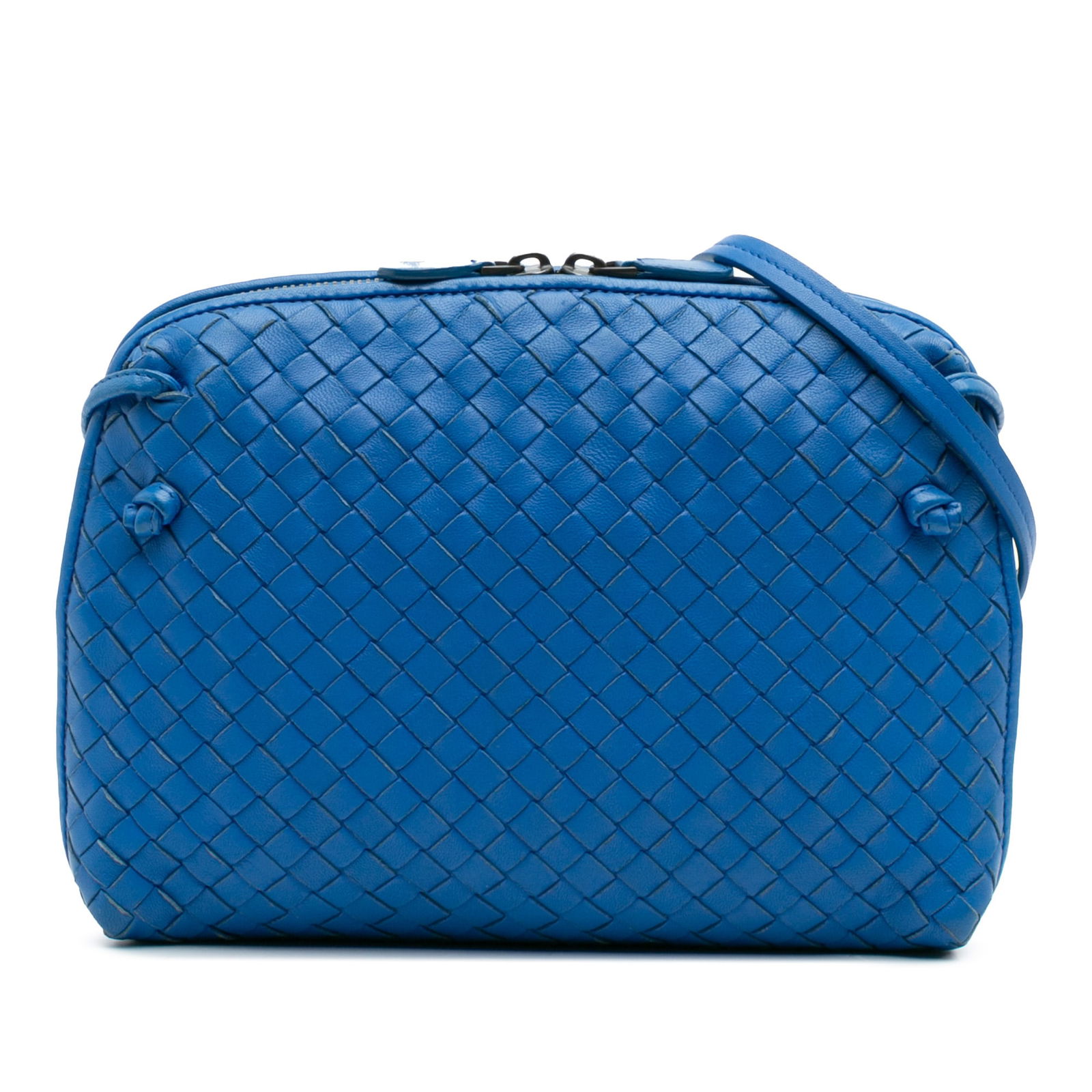 Bottega Veneta Blue Nappa Intrecciato Nodini Crossbody Bag (1 of 11)