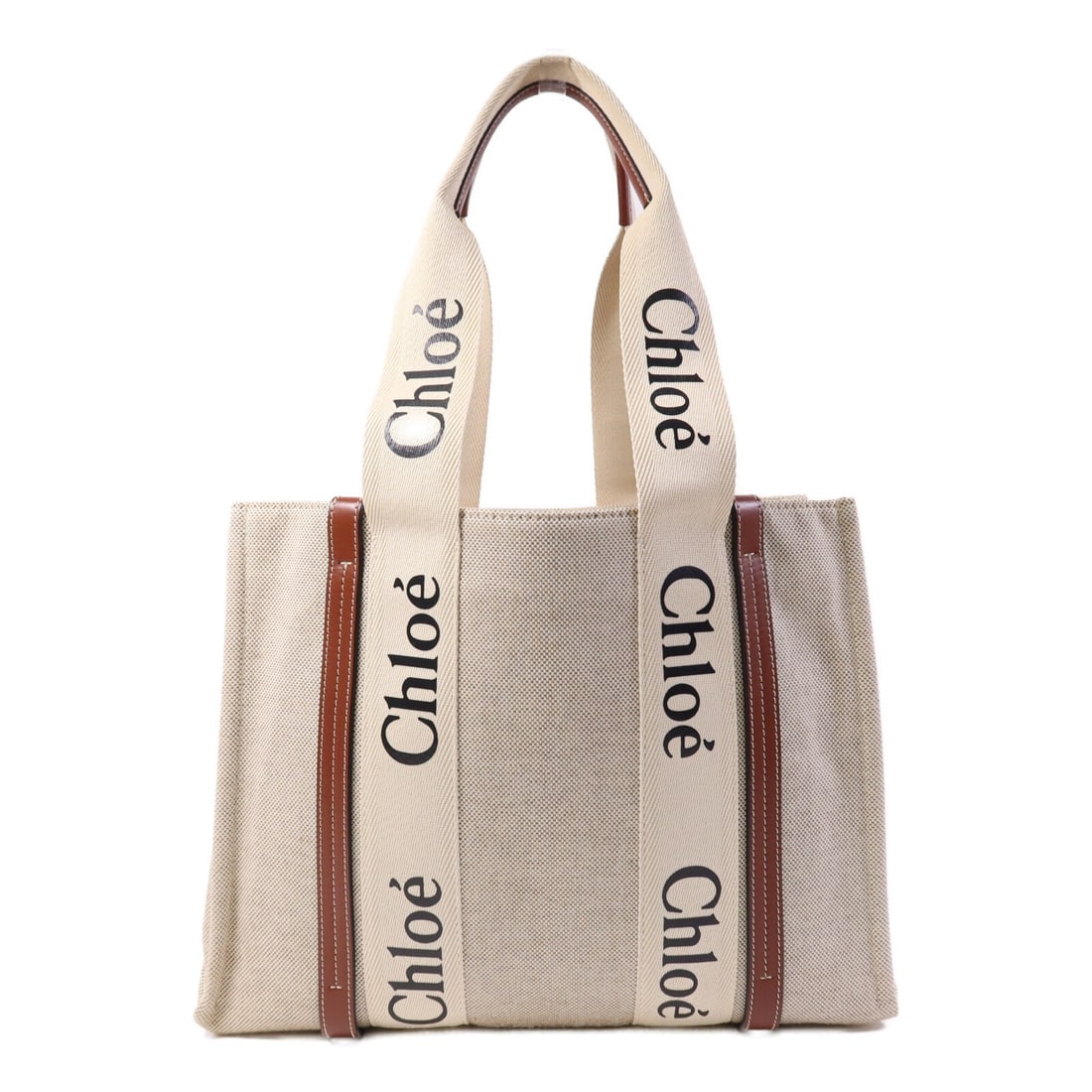 Beige and Brown Canvas Tote by Chloe France (1 of 17)