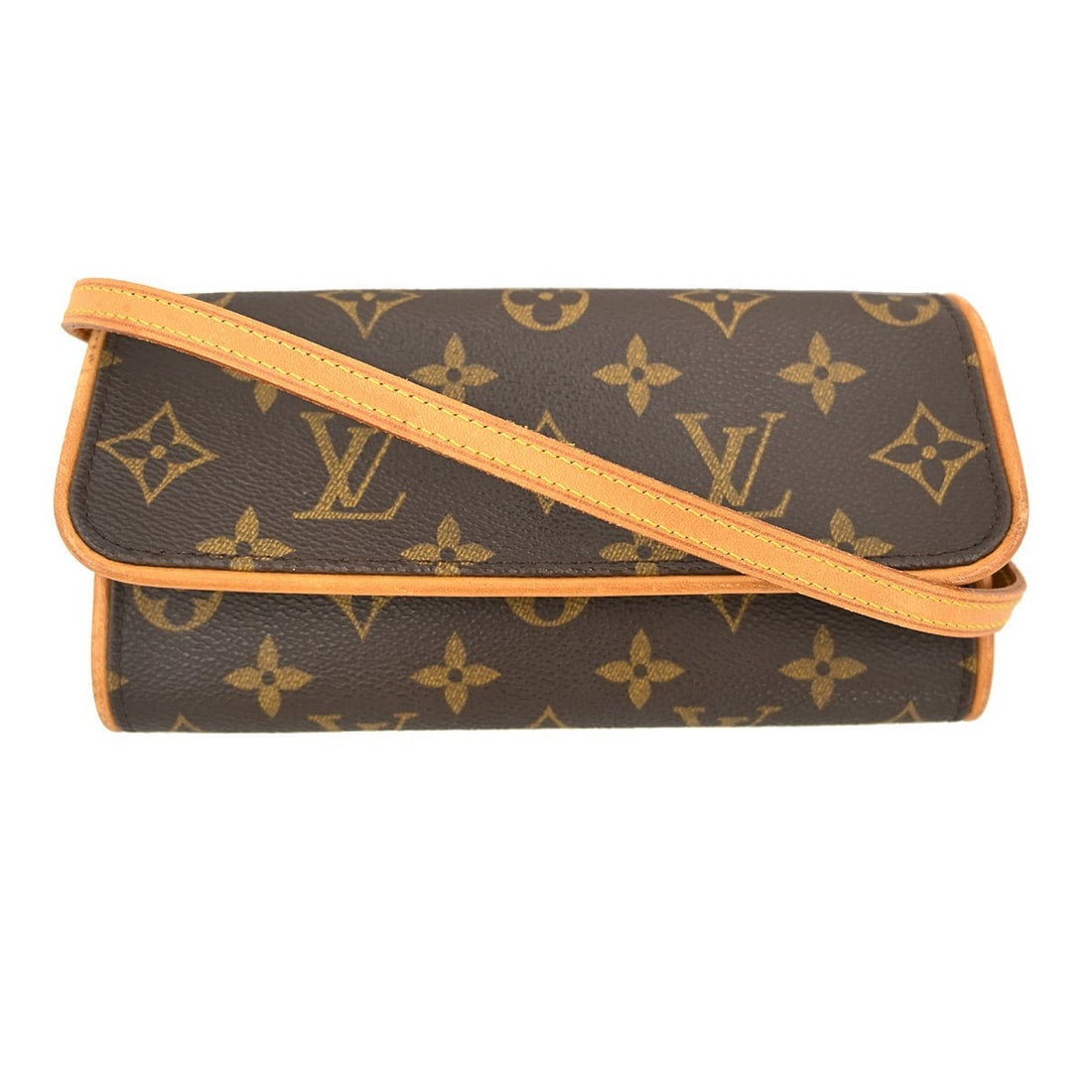 Louis Vuitton Pochette Twin PM Monogram Canvas Small Shoulder Bag M51854: Louis Vuitton Pochette Twin PM Monogram Canvas Small Shoulder Bag M51854 This Louis Vuitton Pochette Twin PM shoulder bag features the signature monogram canvas leather exterior with a flap magnet clo