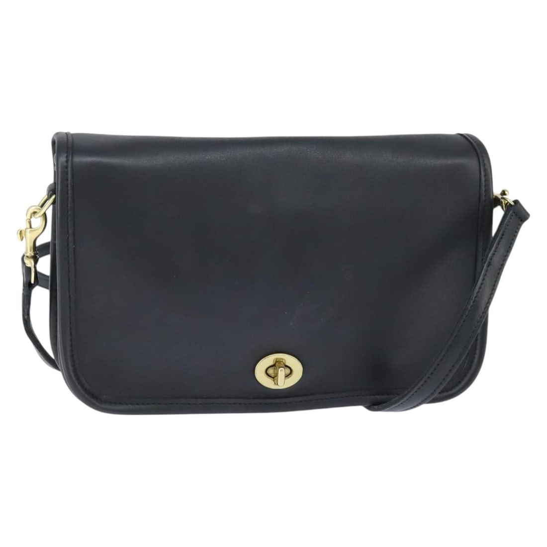Coach Black Gold Leather Shoulder Bag Auth 148956 (1 of 18)