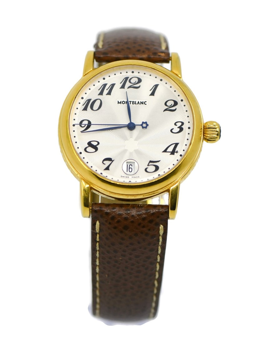 Montblanc Meisterstuck Gold Plated Stainless Steel Watch 7042 Authentic: Montblanc Meisterstuck Gold Plated Stainless Steel Watch 7042 Authentic Discover the elegance of the Montblanc Meisterstuck Gold Plated Stainless Steel Watch. This exquisite wristwatch features a clas