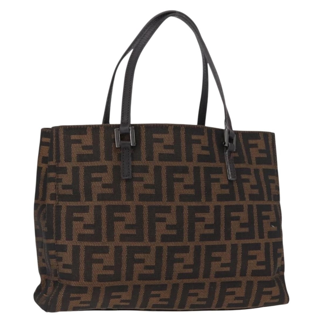 Fendi Zucca Canvas Black Brown Handbag Italy (1 of 18)