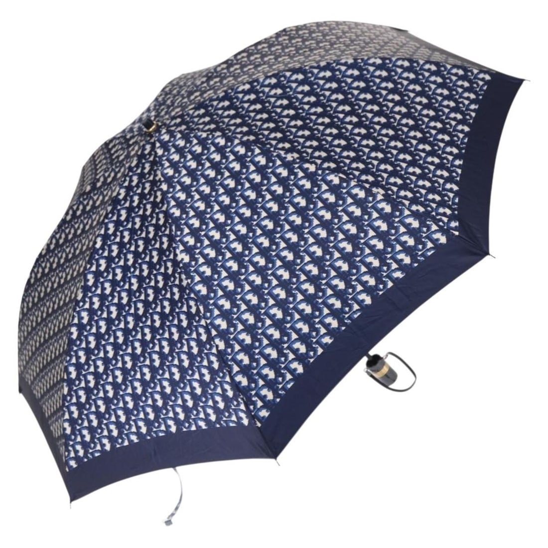 Christian Dior Navy Trotter Canvas Folding Umbrella Auth am9772 (1 of 13)