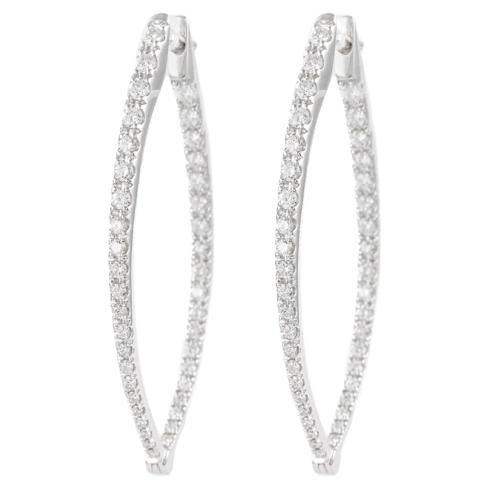 2.00ct Diamond Hoop Earrings 18k White Gold (1 of 4)