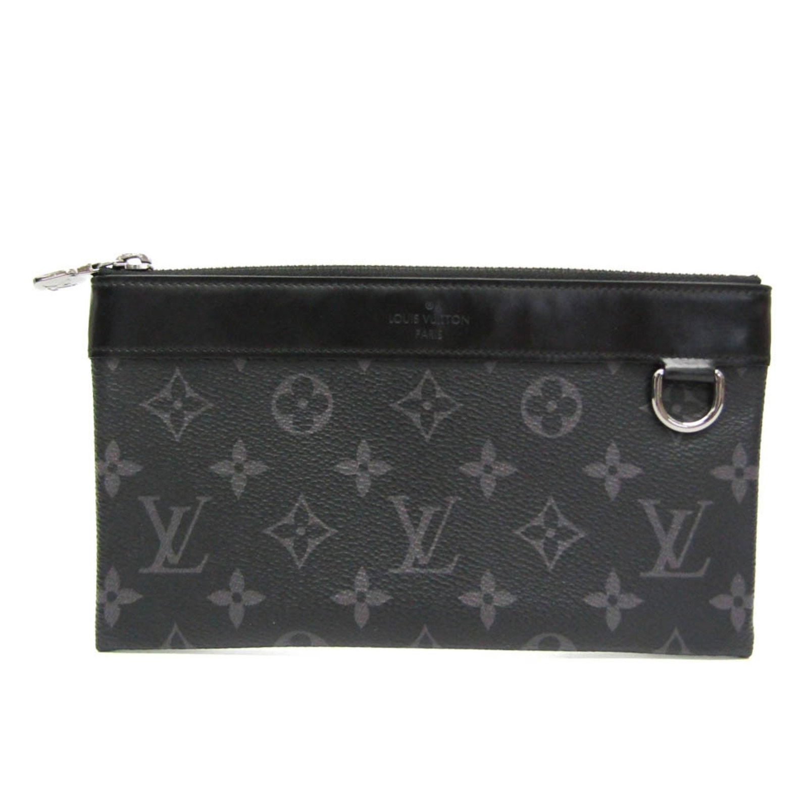 Louis Vuitton Pochette Discovery Black Canvas Clutch Bag: Louis Vuitton Pochette Discovery Black Canvas Clutch Bag This Louis Vuitton Pochette Discovery is crafted from durable black canvas and offers a sleek, unisex design. The pouch features a compact silh
