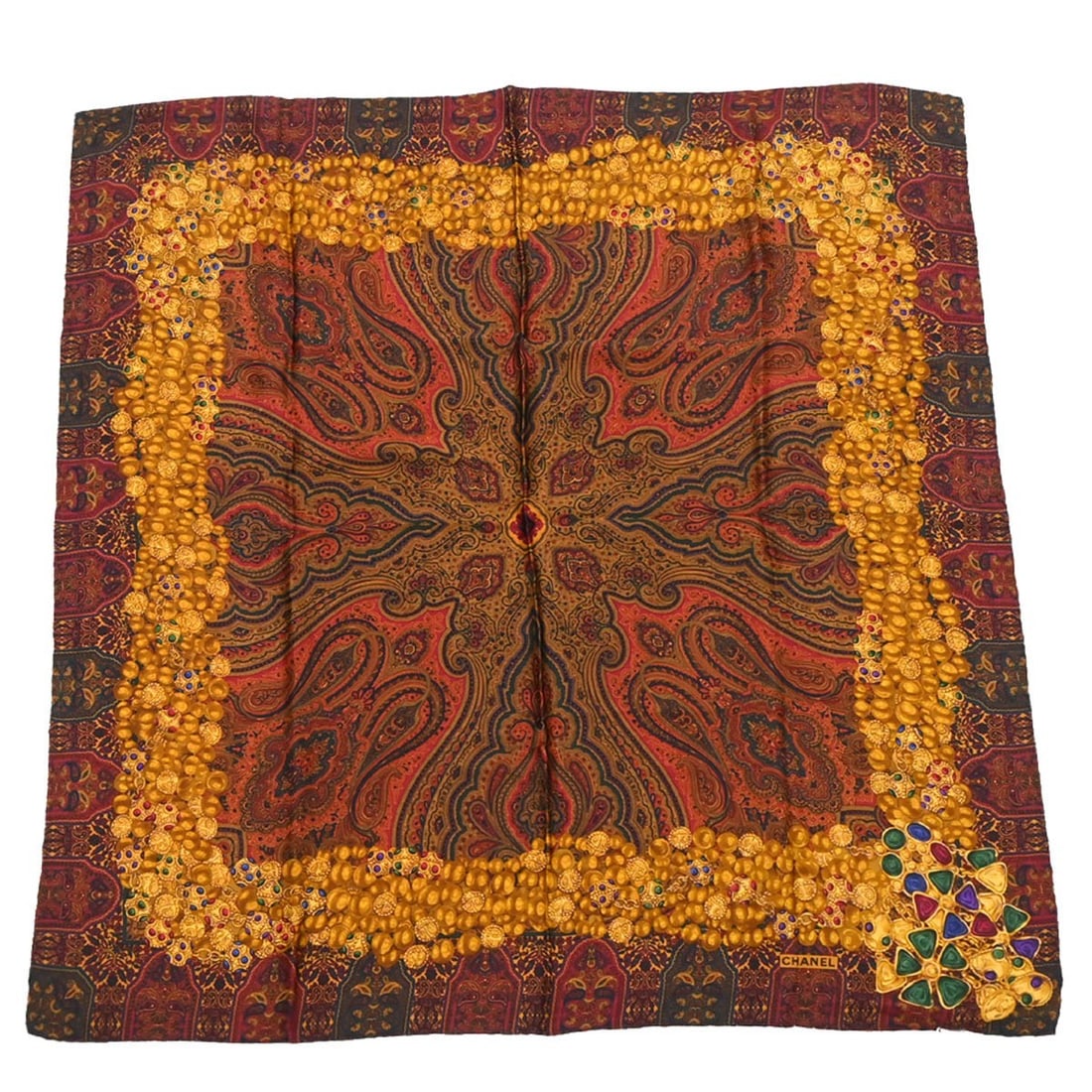 Chanel Red Small Scarf Elegant Accessory: Chanel Red Small Scarf Elegant Accessory Elevate your accessory collection with this exquisite Chanel scarf. Crafted in a vibrant red hue, this small scarf showcases the iconic style that Chanel is kn