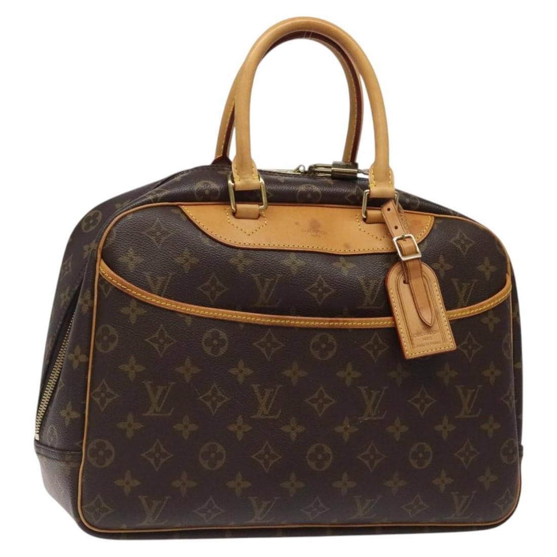 LOUIS VUITTON Monogram Deauville Hand Bag M47270 with Padlock and Name Tag (1 of 18)