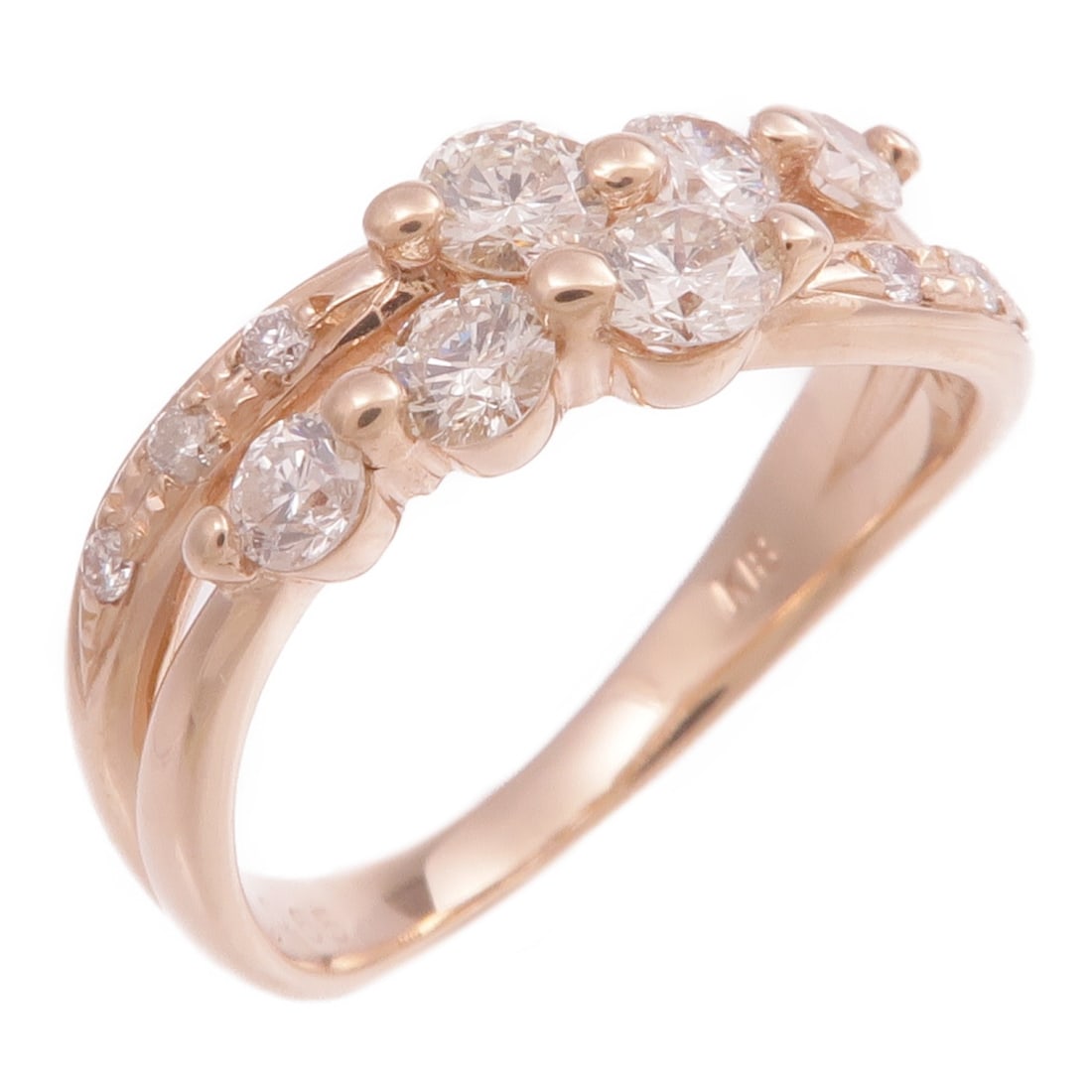 18K Rose Gold Diamond Ring Size 5.25 (1 of 8)