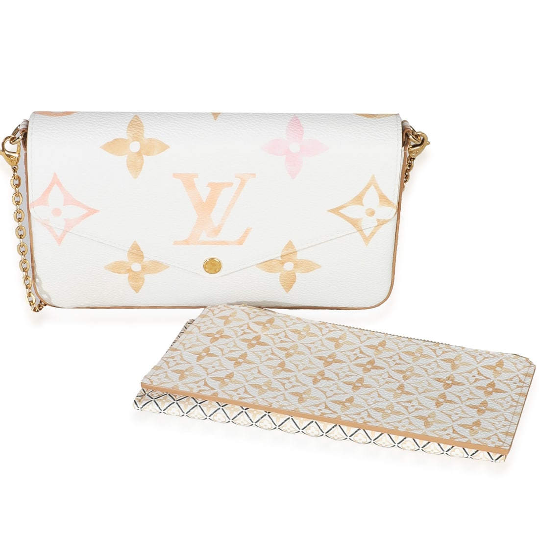 Felicie Pochette Canvas Shoulder Bag Monogram Giant By The Pool 2.0: Felicie Pochette Canvas Shoulder Bag Monogram Giant By The Pool 2.0 This Louis Vuitton Felicie Pochette shoulder bag features the Monogram Giant By The Pool 2.0 design in a multicolor canvas. Crafted