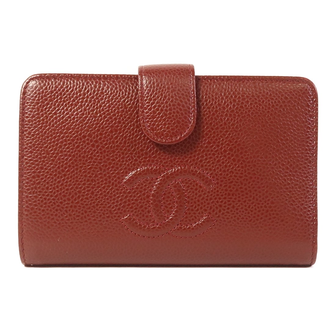 CHANEL Red Calfskin Leather Bi-fold Wallet with SHW (1 of 16)