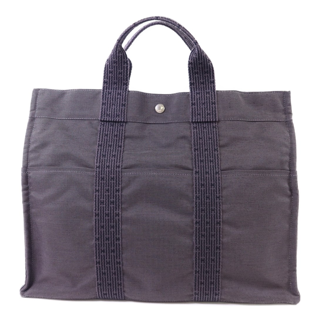 Hermes Fourre Tout MM Canvas Tote with Palladium Hardware in Gray (1 of 18)