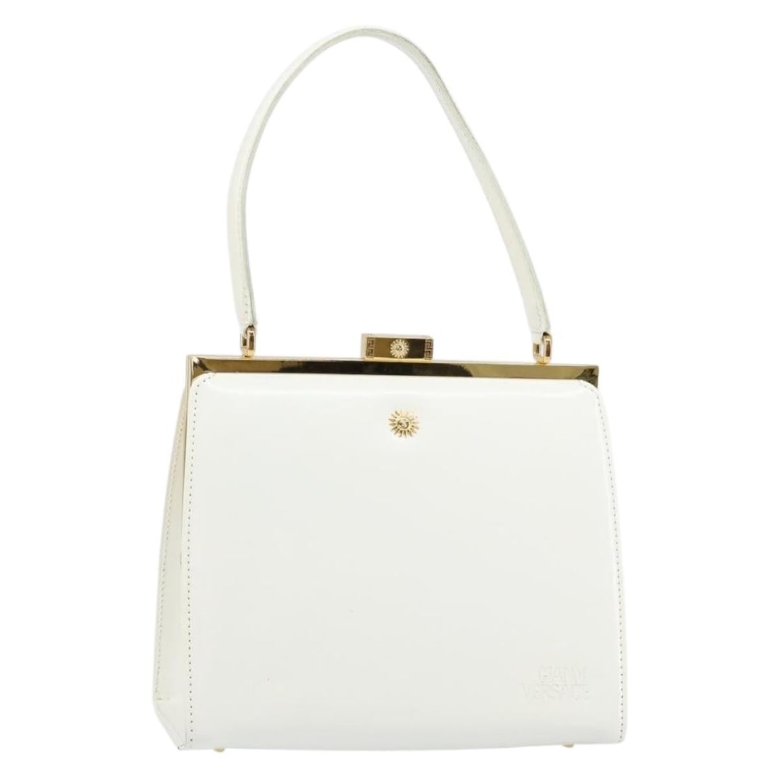 Gianni Versace Leather Hand Bag White Gold BA7549 (1 of 18)