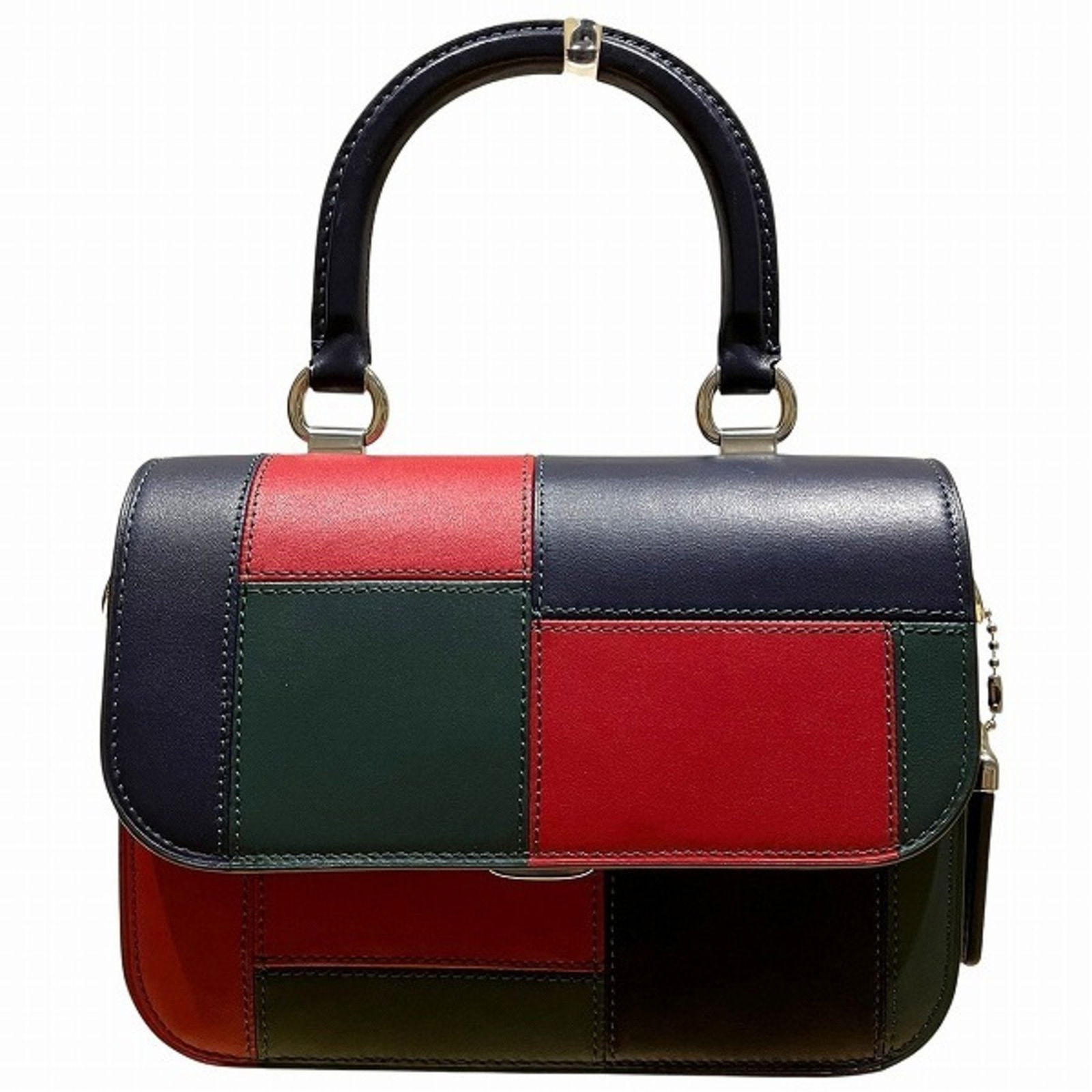 Multicolour Leather Shoulder Bag by Coach for Women: Multicolour Leather Shoulder Bag by Coach for Women This Coach handbag features a multicolour leather exterior and is designed for women. It offers a spacious interior with minor stains, while the out