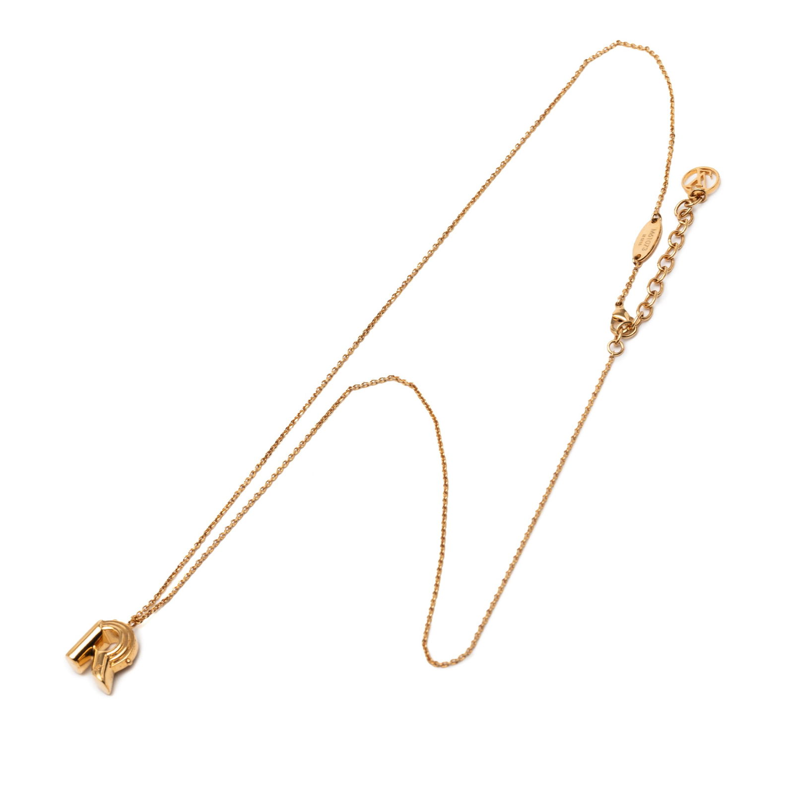 Louis Vuitton LV and Me R Pendant Necklace in Gold Tone Metal (1 of 7)