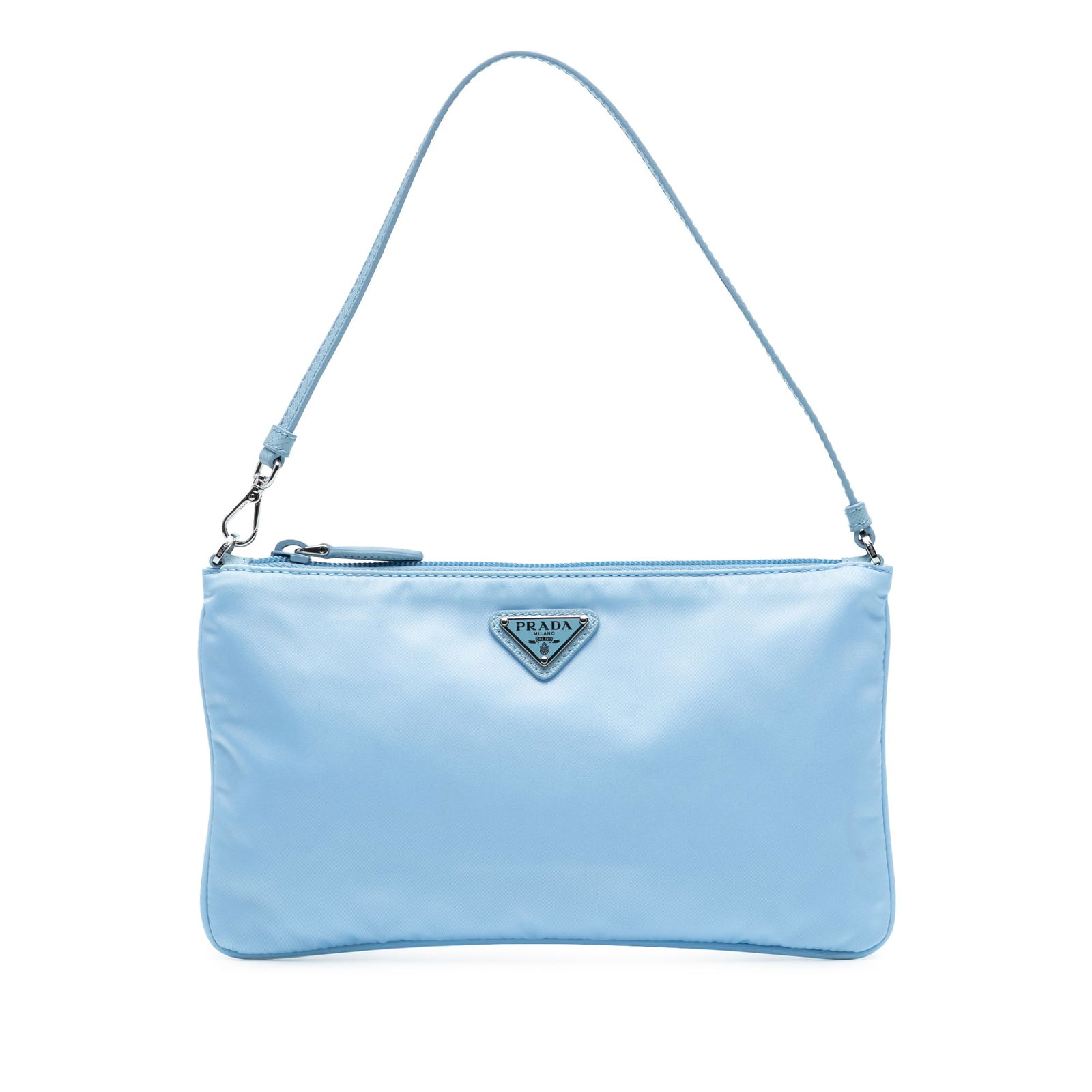 Prada Re Nylon Pochette Blue Fabric Shoulder Bag (1 of 7)