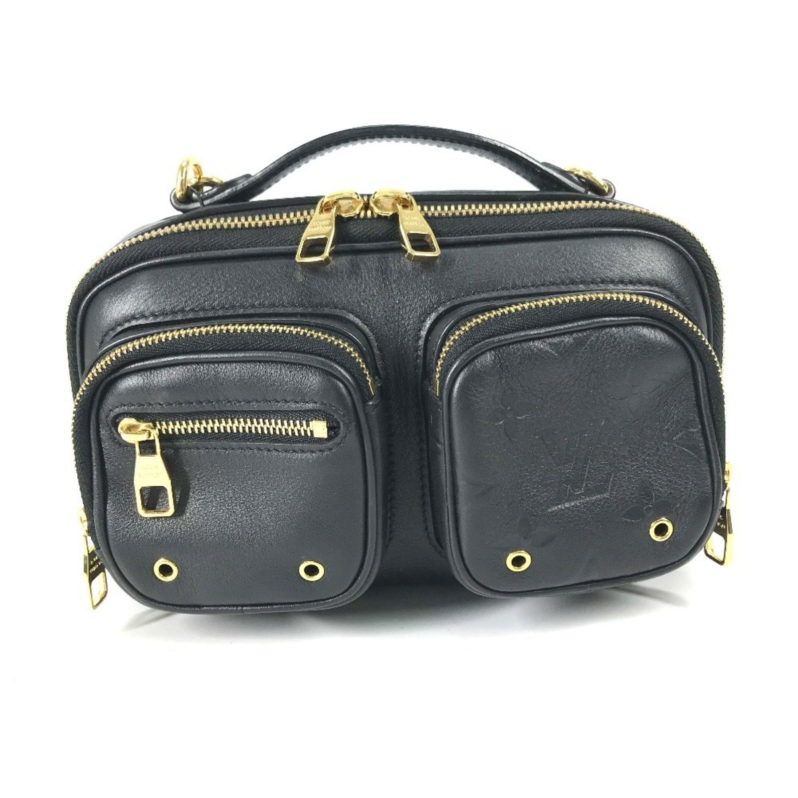 Louis Vuitton Utility Black Leather Bag with Adjustable Strap (1 of 16)