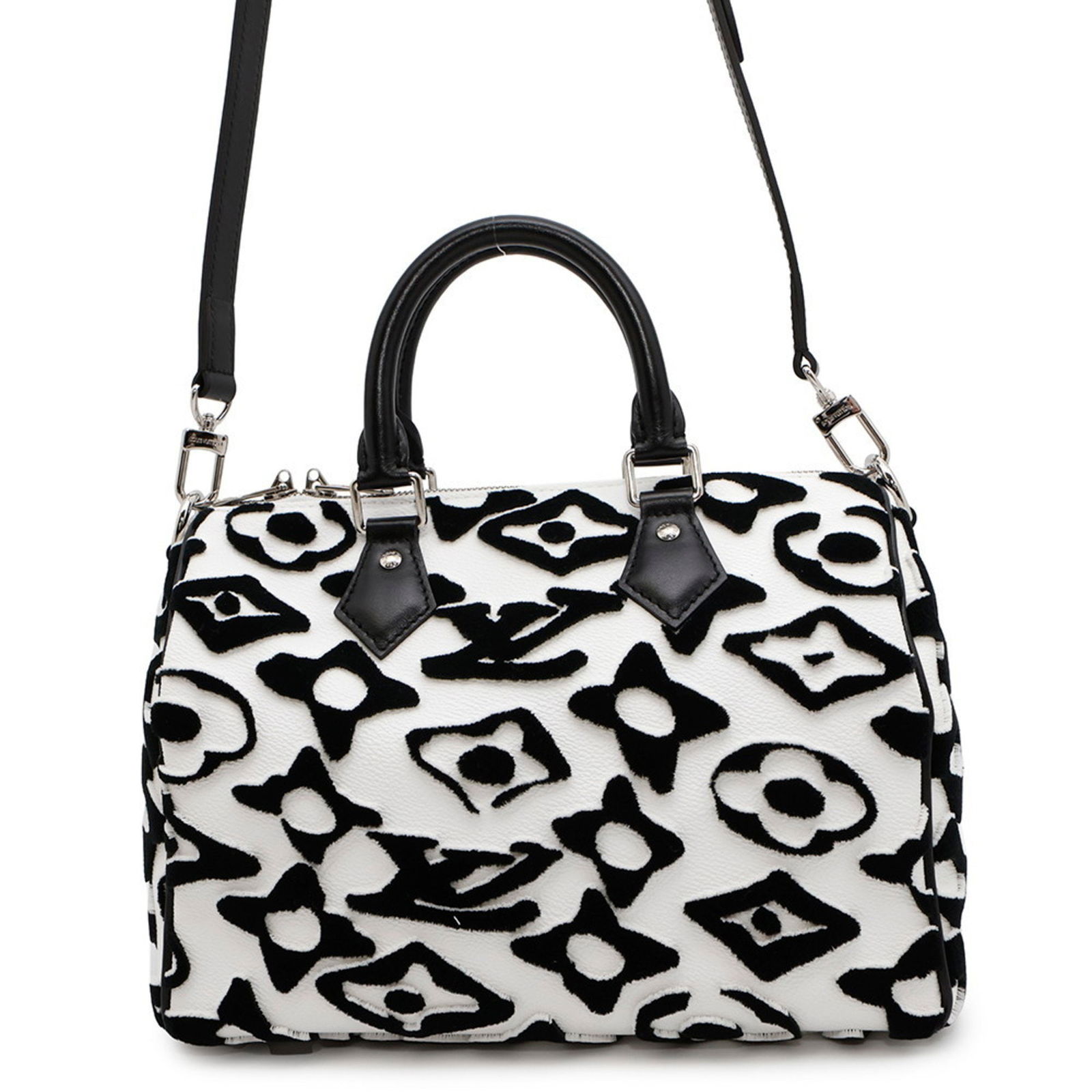 Louis Vuitton Canvas White Speedy Bandouliere 25 Handbag France (1 of 1)