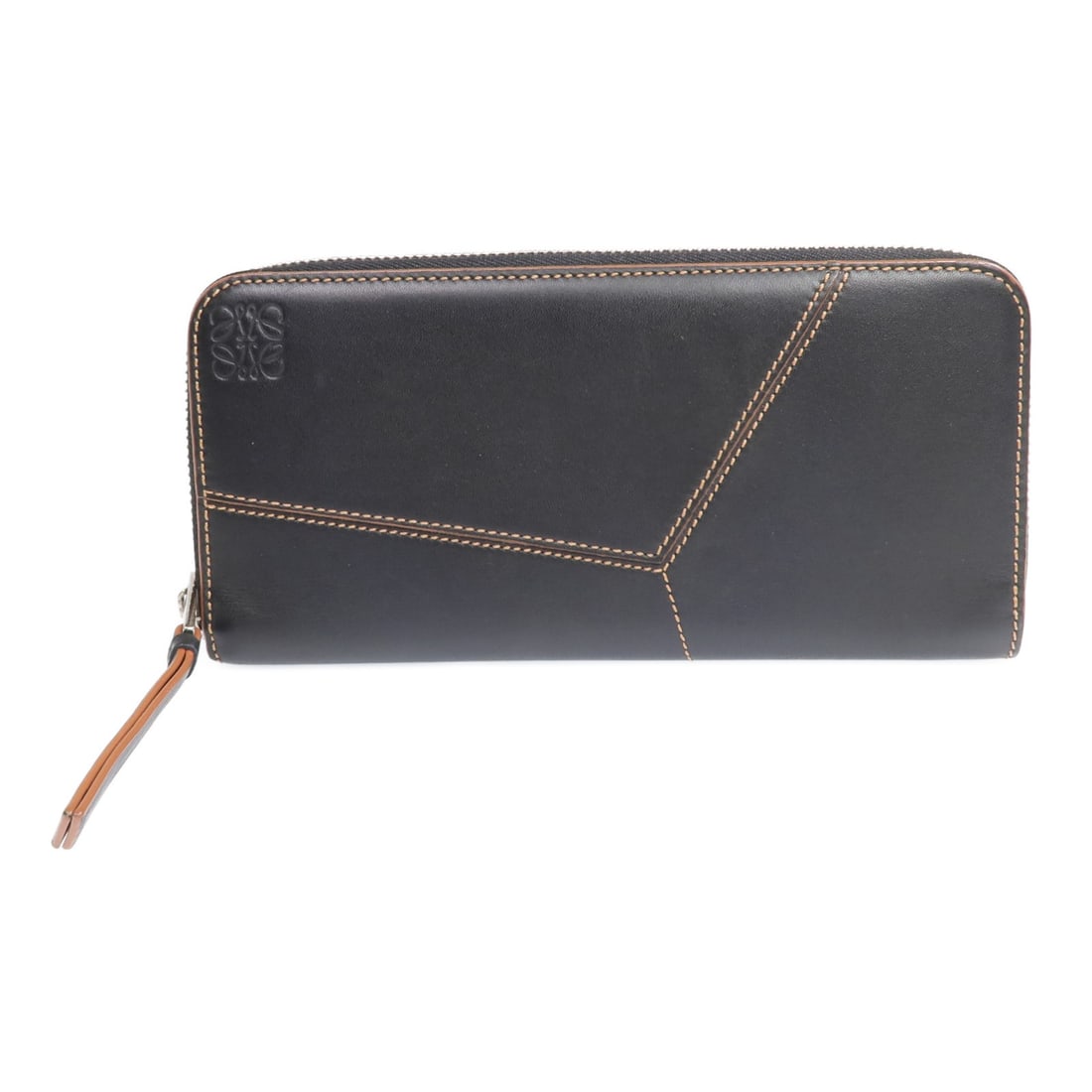 Black Calfskin Leather Long Wallet by Loewe with Silver Hardware (1 of 18)