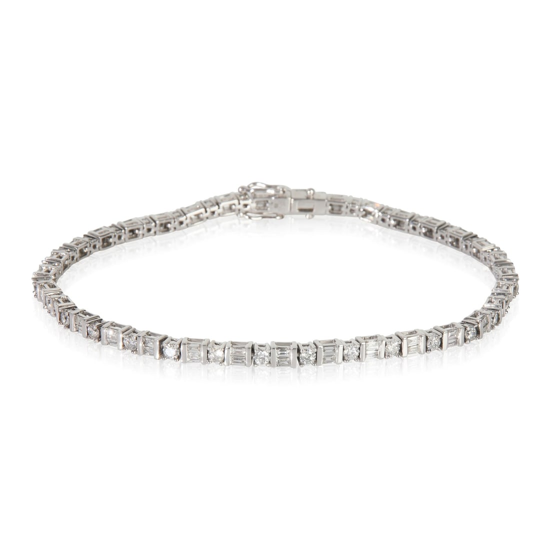 14K White Gold Diamond Bracelet 2.99 Cts SI1 Women's Jewelry (1 of 4)