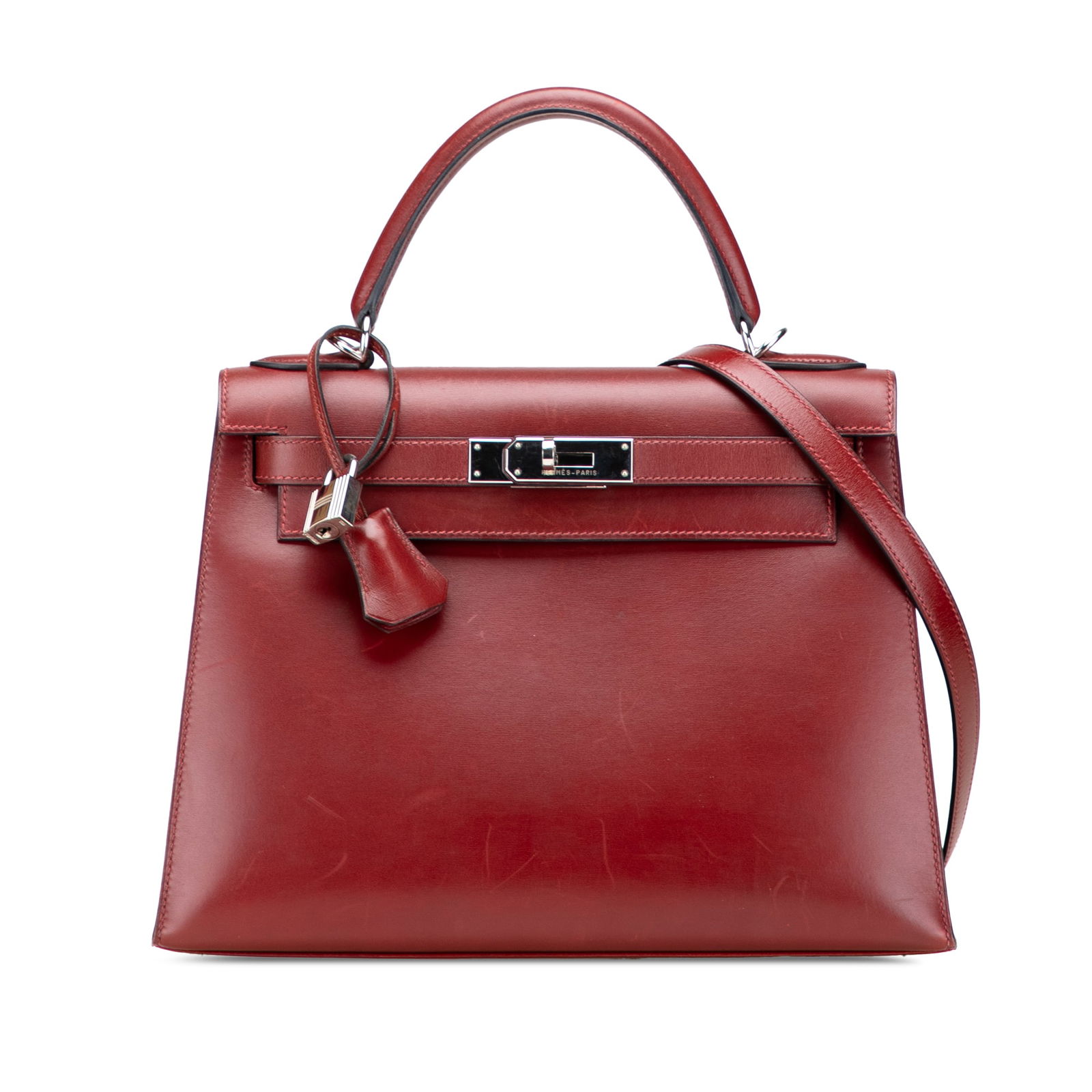 Hermes Rouge H Box Calf Kelly II Sellier 28 Handbag (1 of 11)