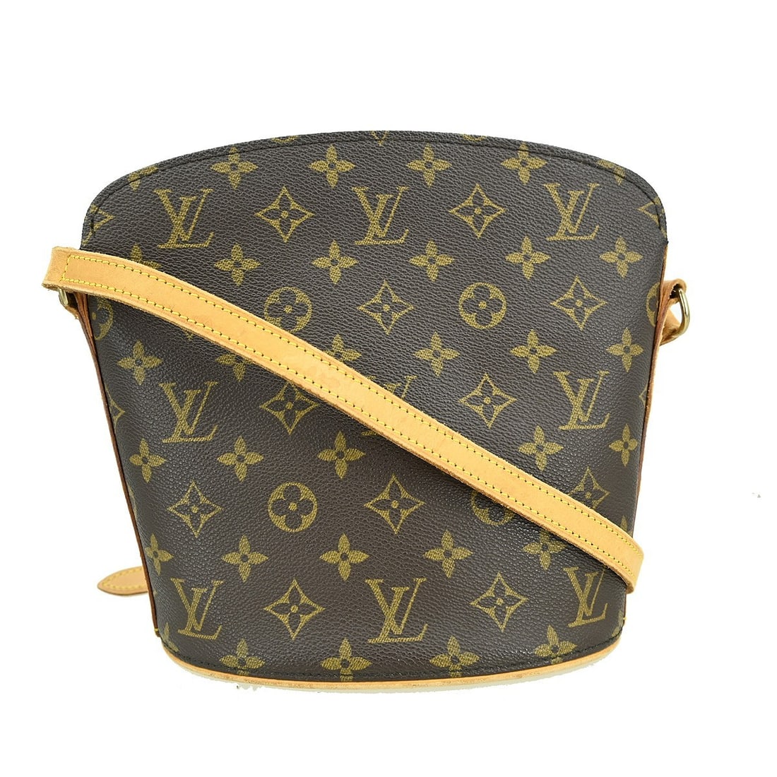 Louis Vuitton Drouot Monogram Canvas Crossbody Shoulder Bag M51290: Louis Vuitton Drouot Monogram Canvas Crossbody Shoulder Bag M51290 This Louis Vuitton Drouot shoulder bag features the signature Monogram canvas with brown leather accents and a beige adjustable cross