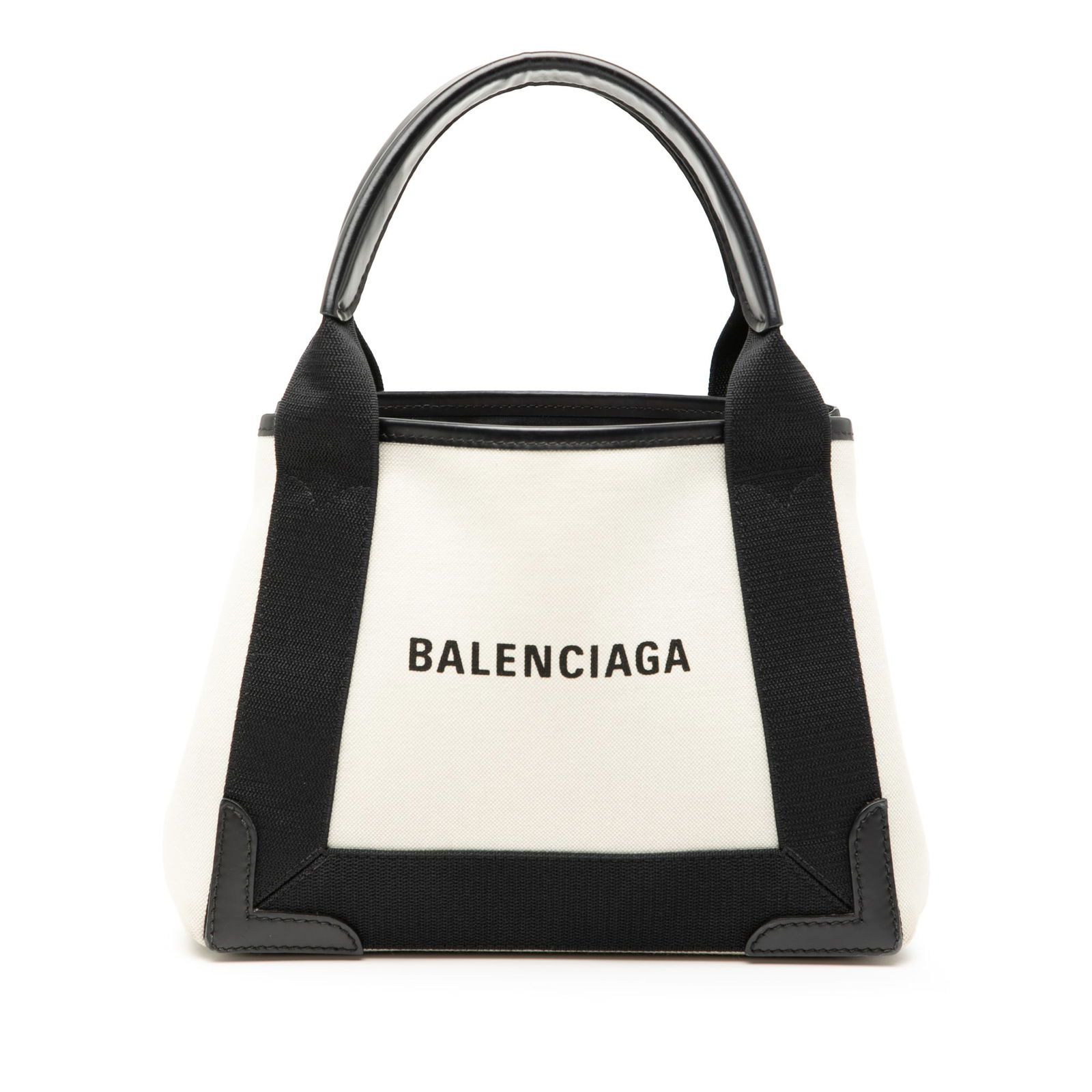 Balenciaga Canvas Navy Cabas XS Bag with Leather Trim: Balenciaga Canvas Navy Cabas XS Bag with Leather Trim Introducing the Balenciaga Canvas Navy Cabas XS, a stylish and versatile bag crafted from durable canvas with luxurious leather trim. This bag fea