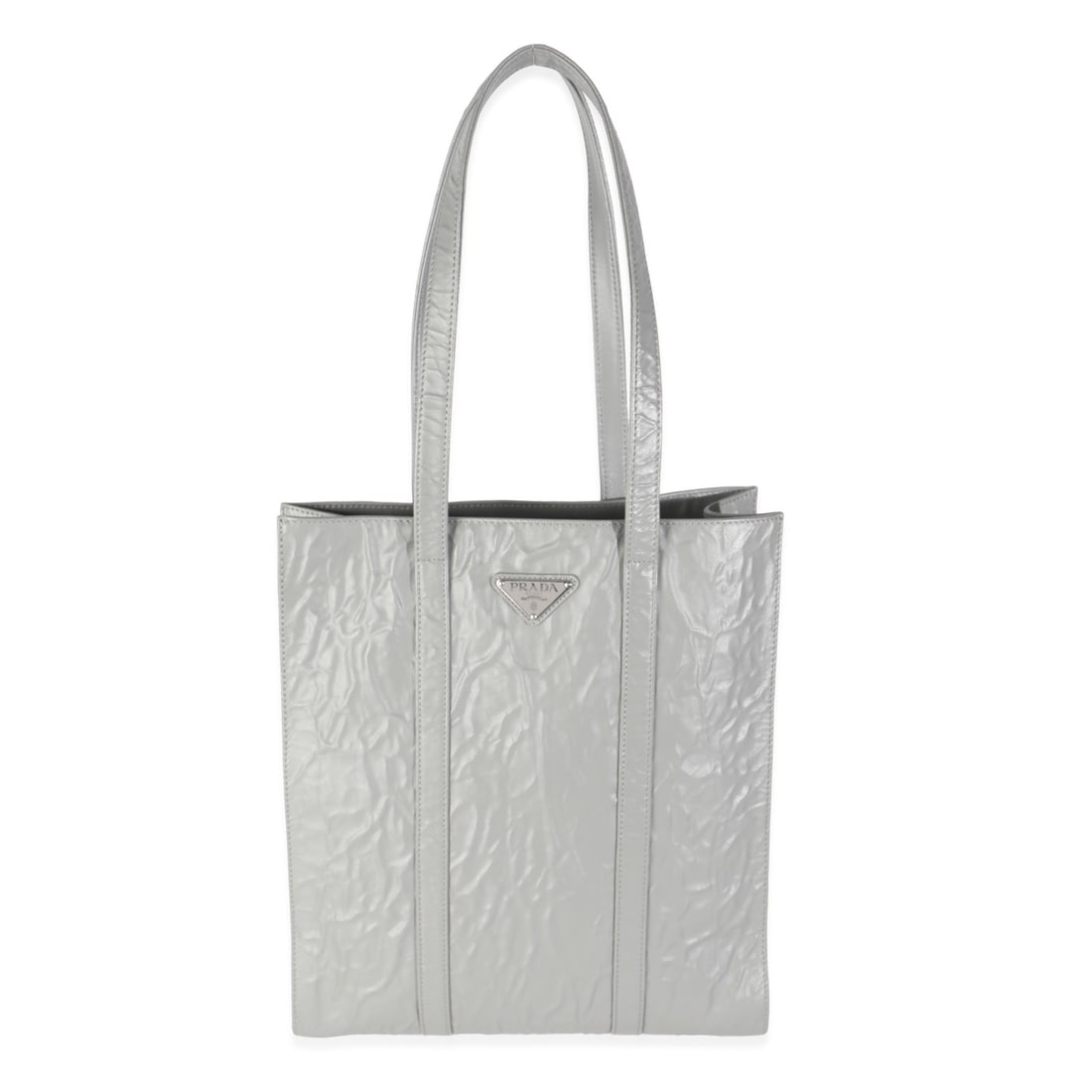 Prada Small Antique Tote Slate Grey Leather with Dustbag: Prada Small Antique Tote Slate Grey Leather with Dustbag This Prada Small Antique Tote is a stylish and functional accessory, crafted from high-quality leather in a sophisticated slate grey color. It