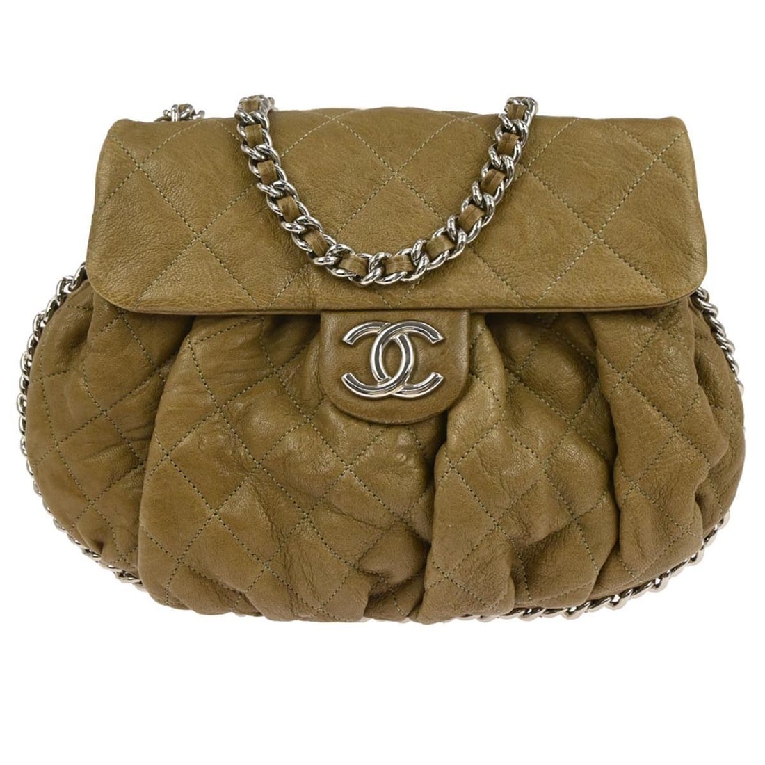 Chanel Chain Shoulder Bag Brown Quilted Calfskin Medium (1 of 10)