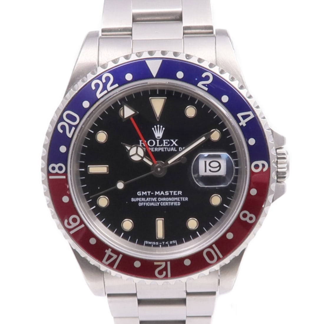 Stainless Steel Black Dial Rolex GMT Master 16700 Automatic Wristwatch: Stainless Steel Black Dial Rolex GMT Master 16700 Automatic Wristwatch This Rolex GMT Master 16700 is an automatic wristwatch crafted from stainless steel. It features a black dial and frame, a matchi