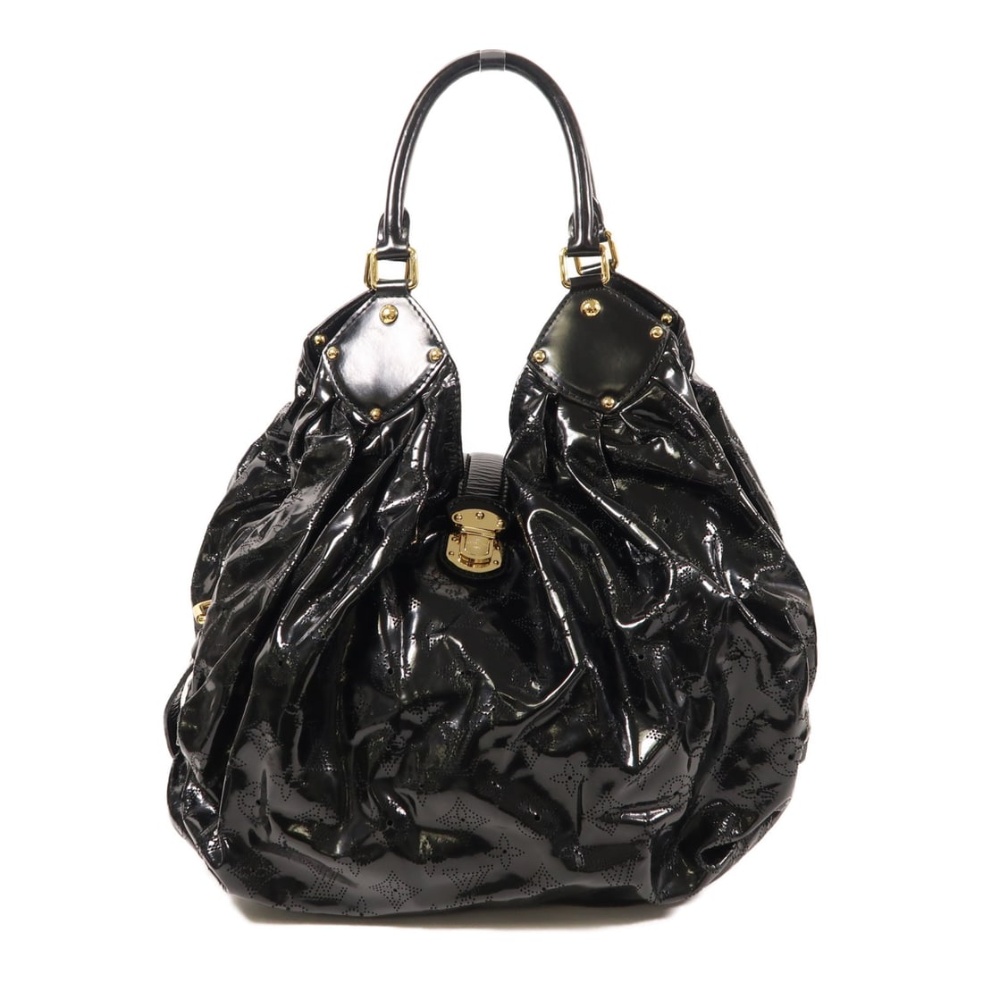 Louis Vuitton Mahina Surya L Shoulder Bag Black Patent Leather GHW M95881: Louis Vuitton Mahina Surya L Shoulder Bag Black Patent Leather GHW M95881 This elegant Louis Vuitton Mahina Surya L Shoulder Bag showcases a stylish black patent leather exterior. With a spacious inte