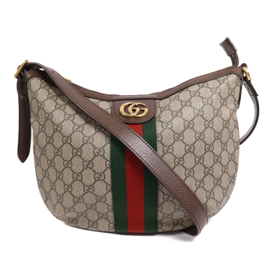 GUCCI Ophidia Brown Medium Shoulder Bag Coated Canvas GHW (1 of 14)