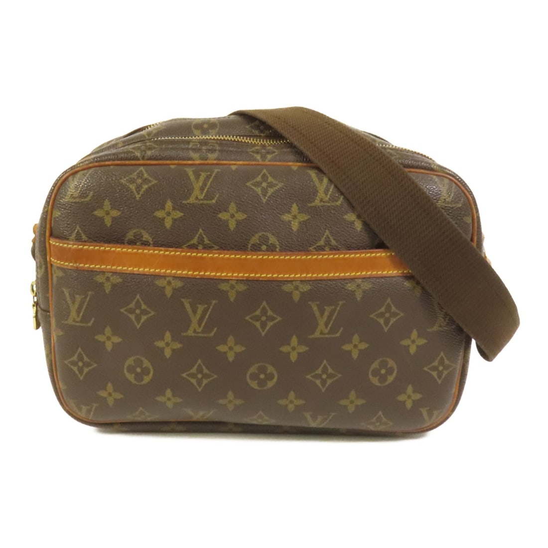 LOUIS VUITTON Monogram Reporter PM Shoulder Bag GHW M45254 Brown: LOUIS VUITTON Monogram Reporter PM Shoulder Bag GHW M45254 Brown This Louis Vuitton Reporter PM Shoulder Bag (M45254) is a stylish accessory crafted from durable PVC coated canvas in a classic brown m