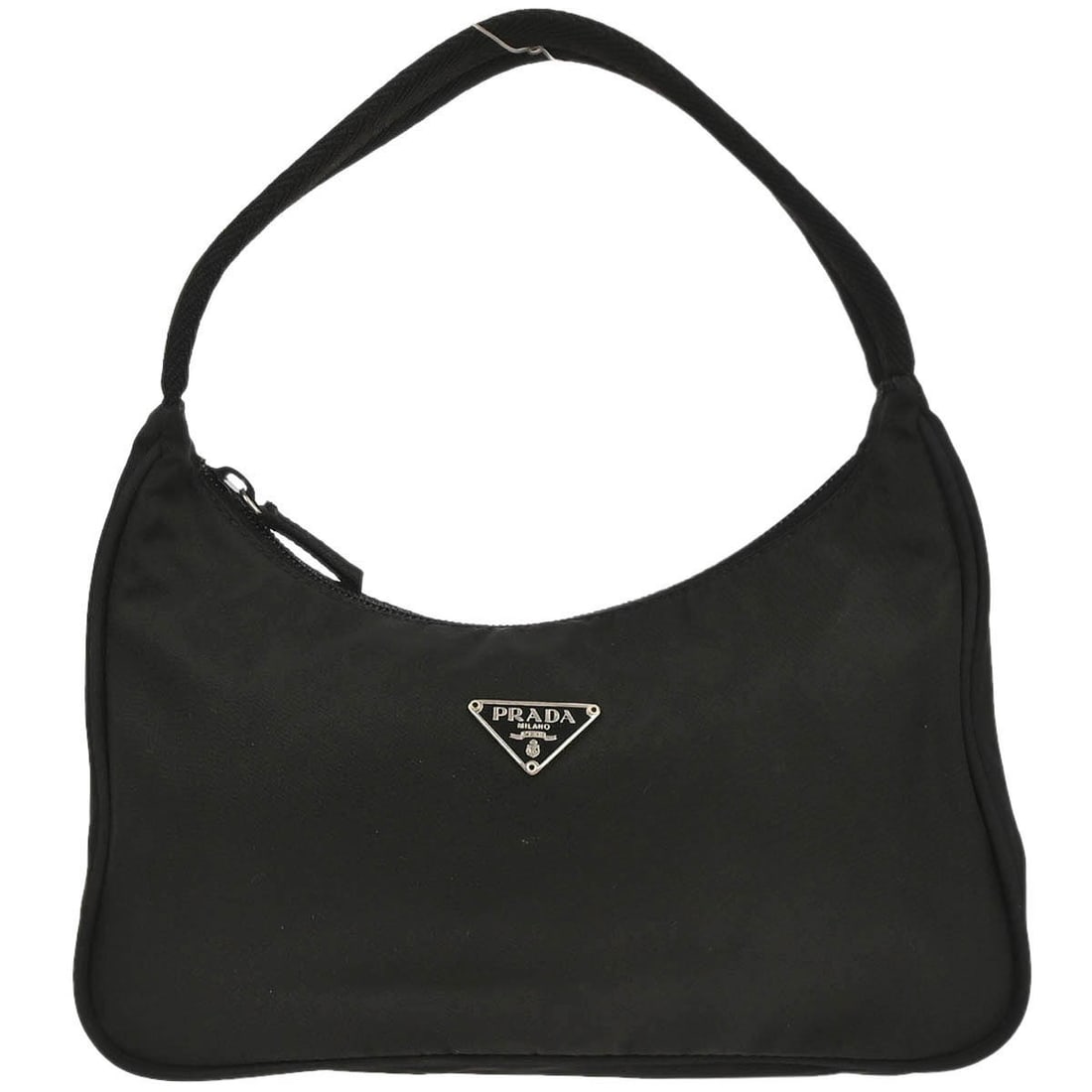 Prada Small Black Nylon Top Handle Bag with Logo Accent (1 of 10)