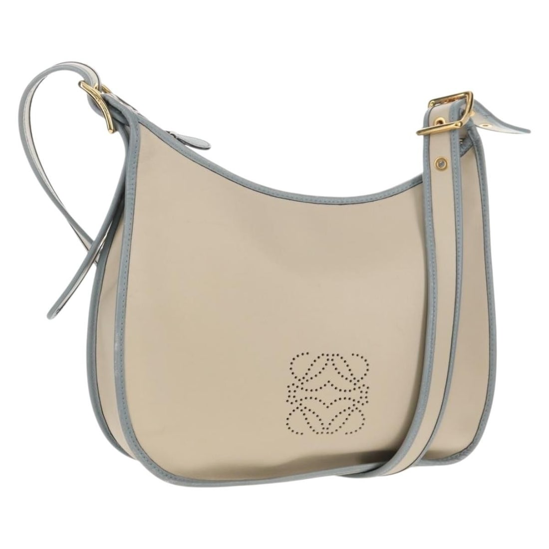 LOEWE Sofia Ivory Leather Shoulder Bag with Gold Accents: LOEWE Sofia Ivory Leather Shoulder Bag with Gold Accents Elevate your accessory collection with the LOEWE Sofia Shoulder Bag, a stunning blend of style and functionality. Crafted from high-quality lea