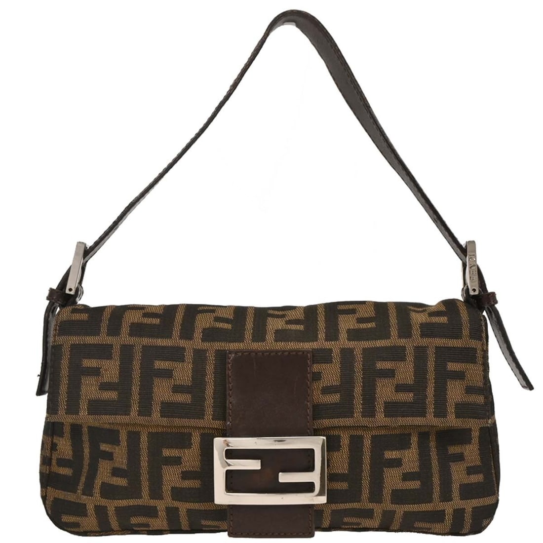 Fendi Brown Zucca Baguette Handbag 2348 26424-009 Silver Hardware: Fendi Brown Zucca Baguette Handbag 2348 26424-009 Silver Hardware This Fendi Brown Zucca Baguette Handbag combines style and functionality, making it the perfect accessory for casual occasions. Crafte