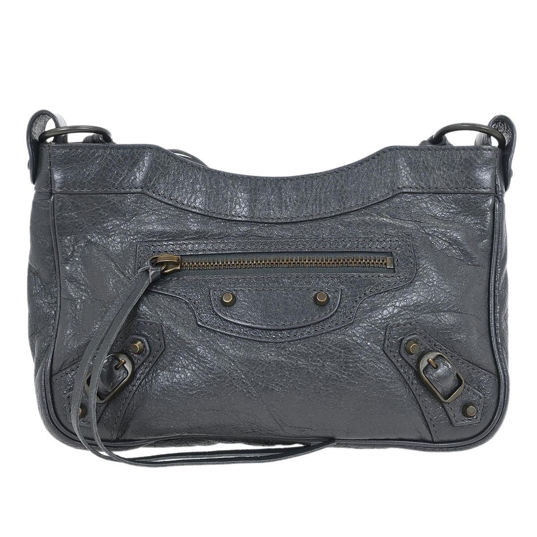 Balenciaga Gray The Hip Leather Shoulder Bag 242803.1110.D.002123 (1 of 10)