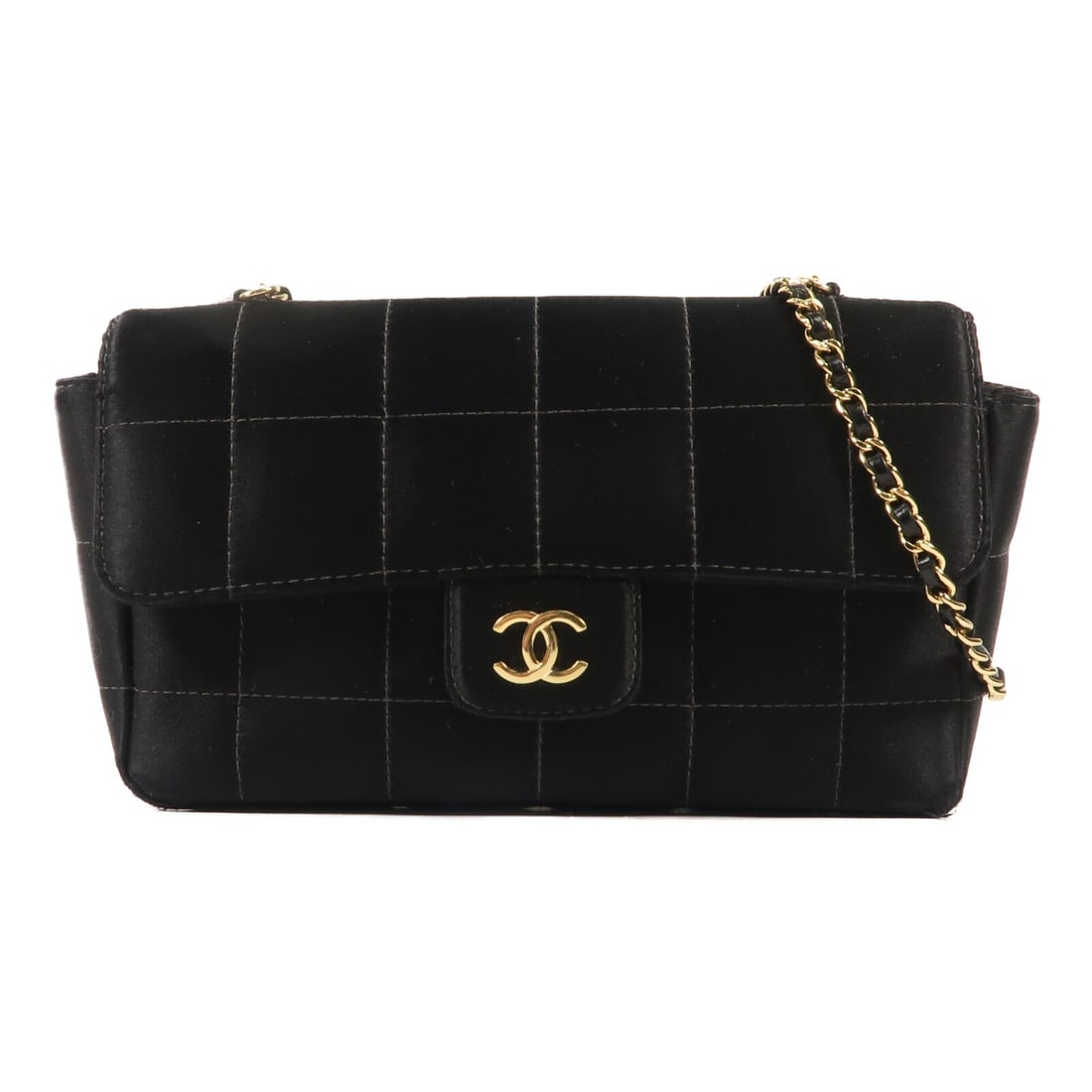 CHANEL Black Canvas CC Chain Shoulder Bag Made in France (1 of 13)