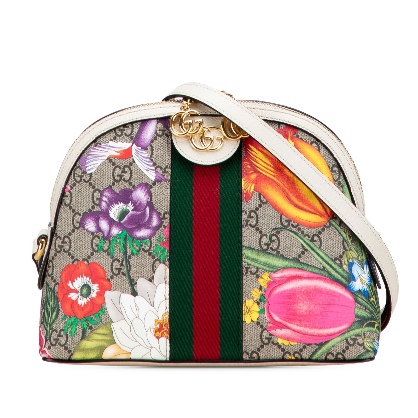 Gucci Small GG Supreme Flora Dome Crossbody Bag Italy: Gucci Small GG Supreme Flora Dome Crossbody Bag Italy Introducing the Gucci Small GG Supreme Flora Ophidia Dome Crossbody, a chic accessory perfect for any occasion. This stylish bag features a floral