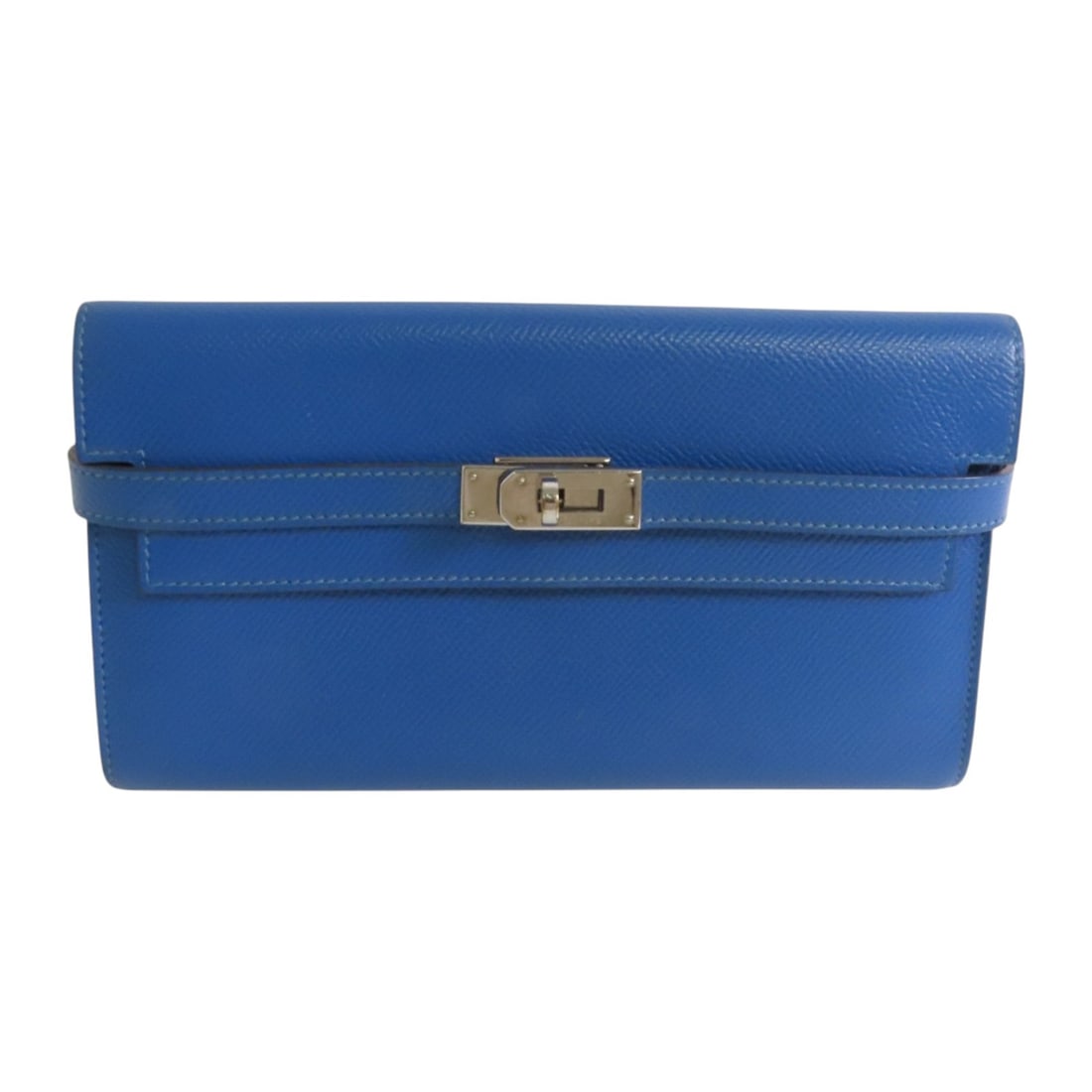 HERMES Kelly Long Wallet Epsom Leather Colvert Blue PHW (1 of 18)