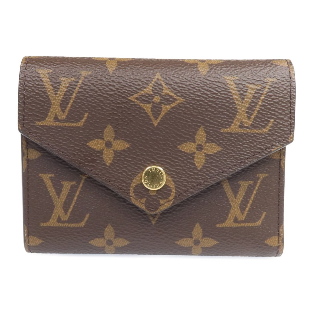 Louis Vuitton Victorine Brown Monogram Tri-Fold Wallet M62472 Gold Hardware (1 of 15)