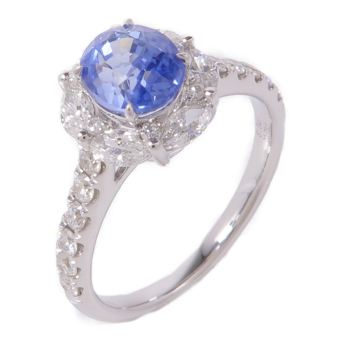 Sapphire Diamond Ring in 18K White Gold Size 6 (1 of 8)
