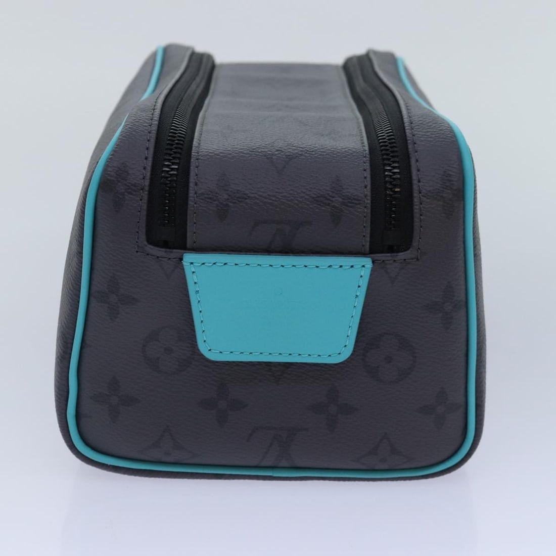 LOUIS VUITTON Monogram Eclipse Reverse Dopp Kit Bag Turquoise M11482 Authentic - 3