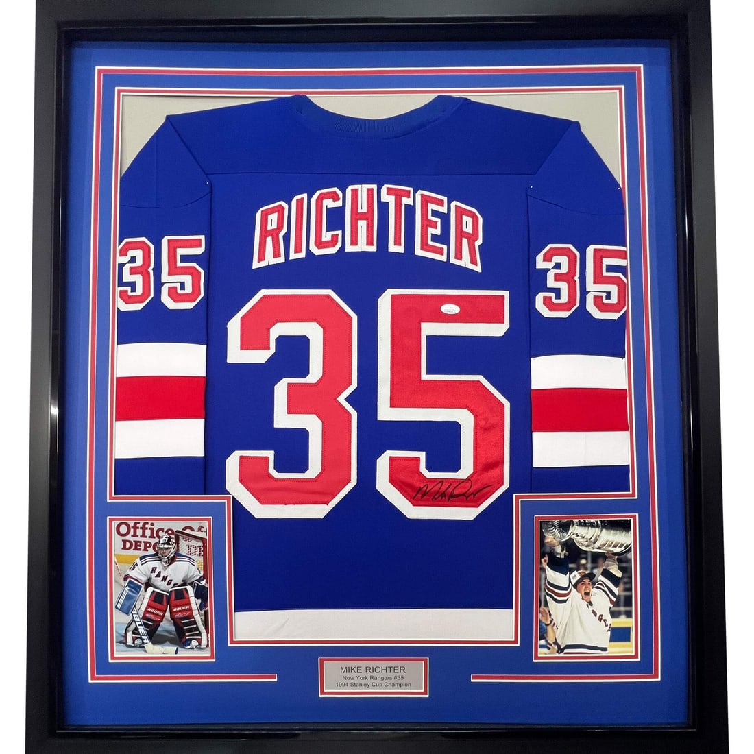 Framed Autographed Mike Richter Jersey New York Rangers PSA/DNA COA 33x42 (1 of 2)